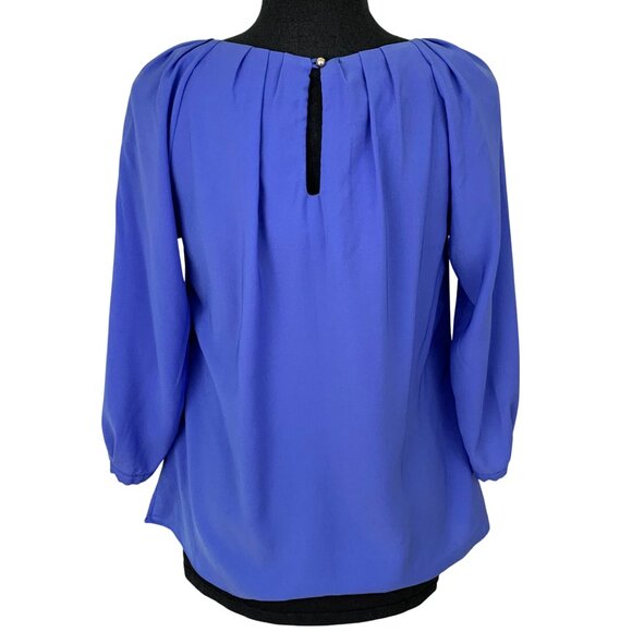 Cornflower Blue Top Three Quarter Sleeve - Picture 5 of 8